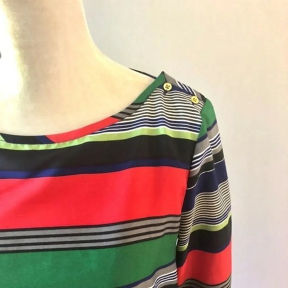 Banana Republic 3/4 Sleeve Striped Top Boatneck M - Picture 4 of 6